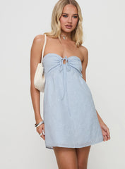 Rosenberg Strapless Mini Dress Blue
