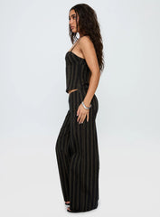 Kierstyn Corset Set Black Stripe