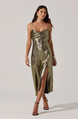 Gaia Metallic Midi Dress