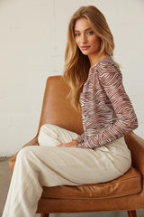 Halle Zebra Mesh Cardigan Set