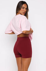 Love You Regardless Bike Shorts Burgundy