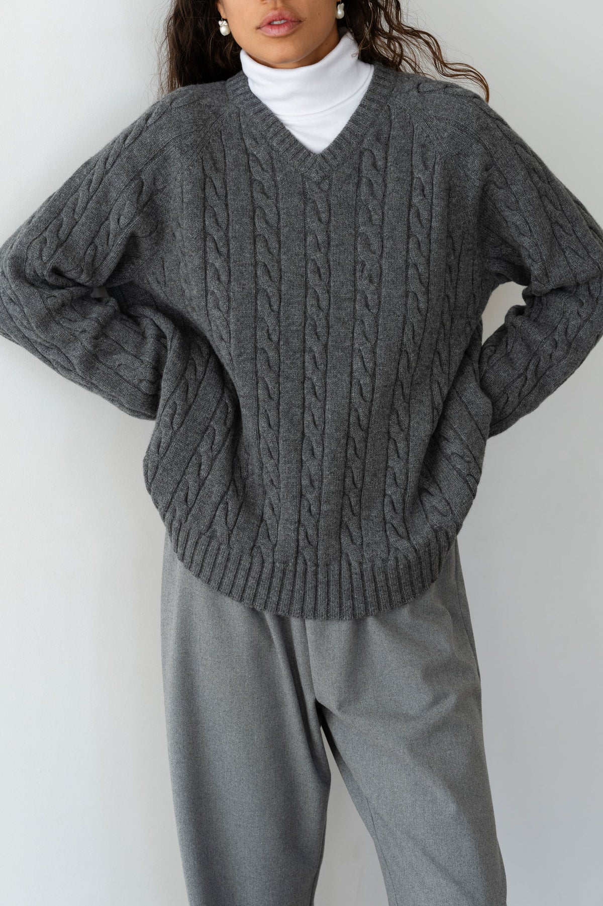 The Cable V-Neck Sweater