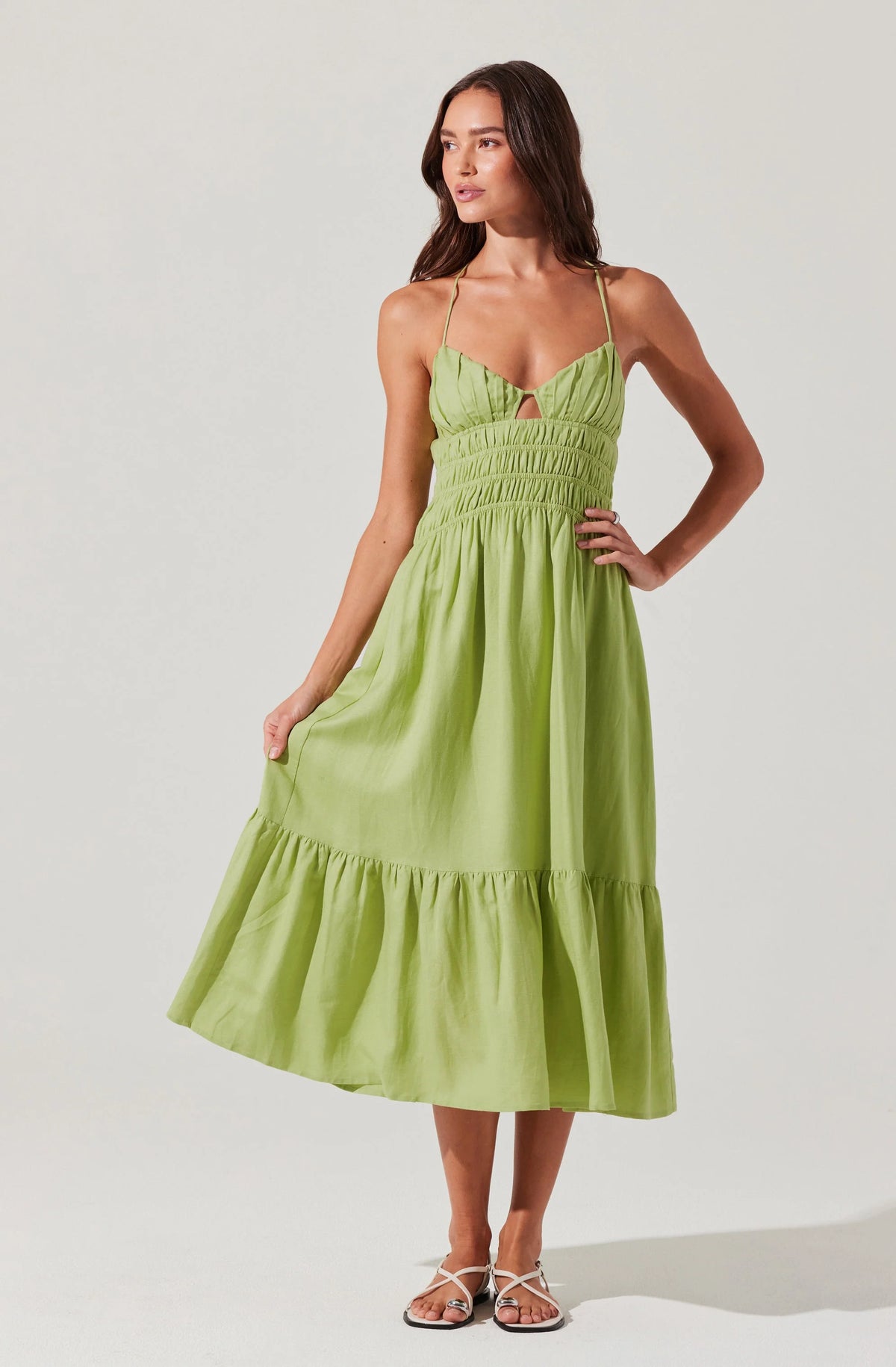 Eleni Linen-Blend Midi Dress