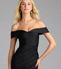 Classic Allure Off-The-Shoulder Midi Dress