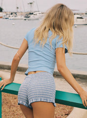 Peachy Baby Graphic Top Blue