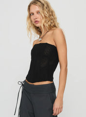 Oscuro Longline Mesh Corset Top Black