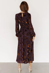 Thora Velvet Dress | Deep Plum + Bronze
