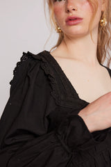 edith midi dress - black