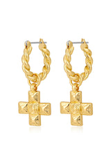 LUV AJ Molten Cross Twisted Hoops