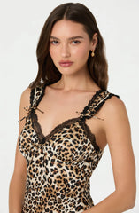 Lace Trim Midi Slip Dress