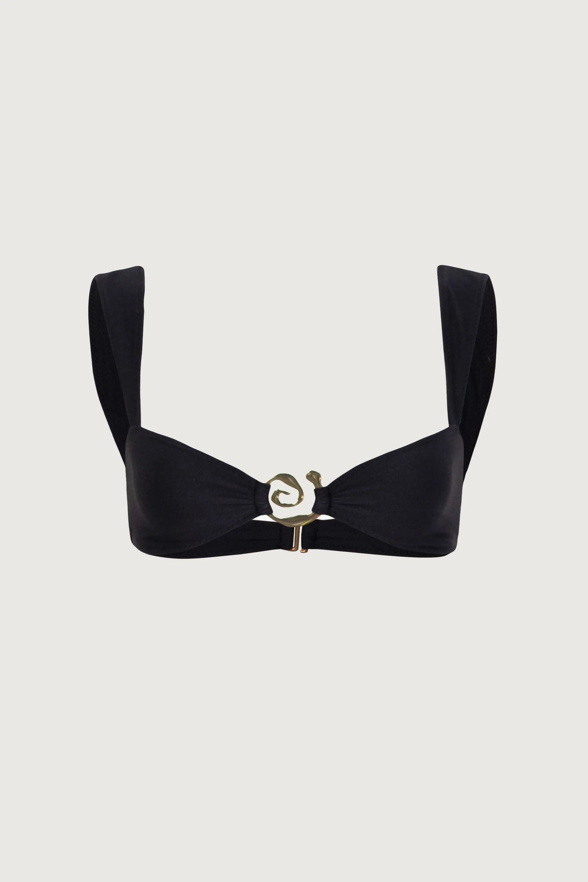 Spiral Bandeau Top (Faux Suede Black)