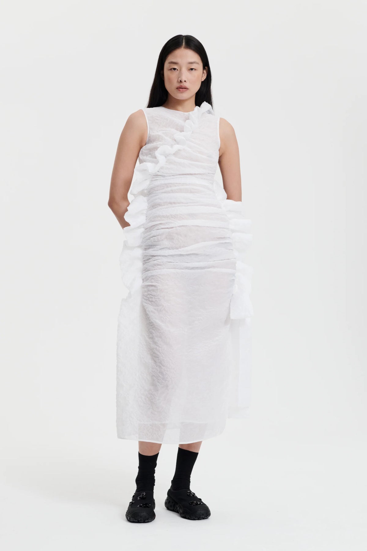 GABRIELLA | DRESS POSY MATELASS… WHITE