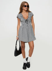 Wescott Gingham Romper Black / White Tall