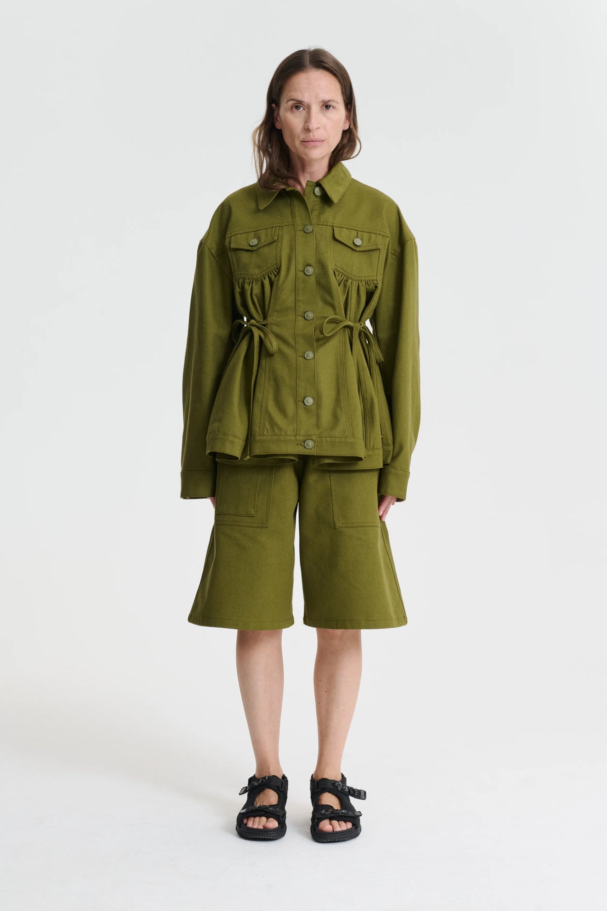 ALICE | JACKET DENIM OLIVE GREEN